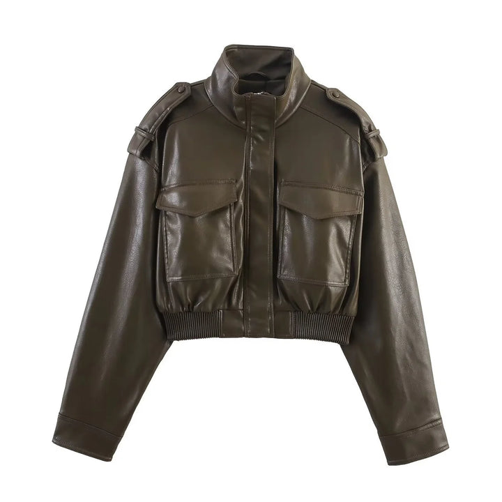 Cropped Bomber Jacket for Women
