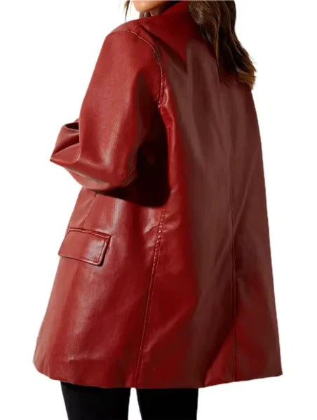 Faux Longline Blazer with Pockets for Women