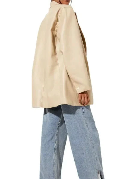 Faux Longline Blazer with Pockets for Women