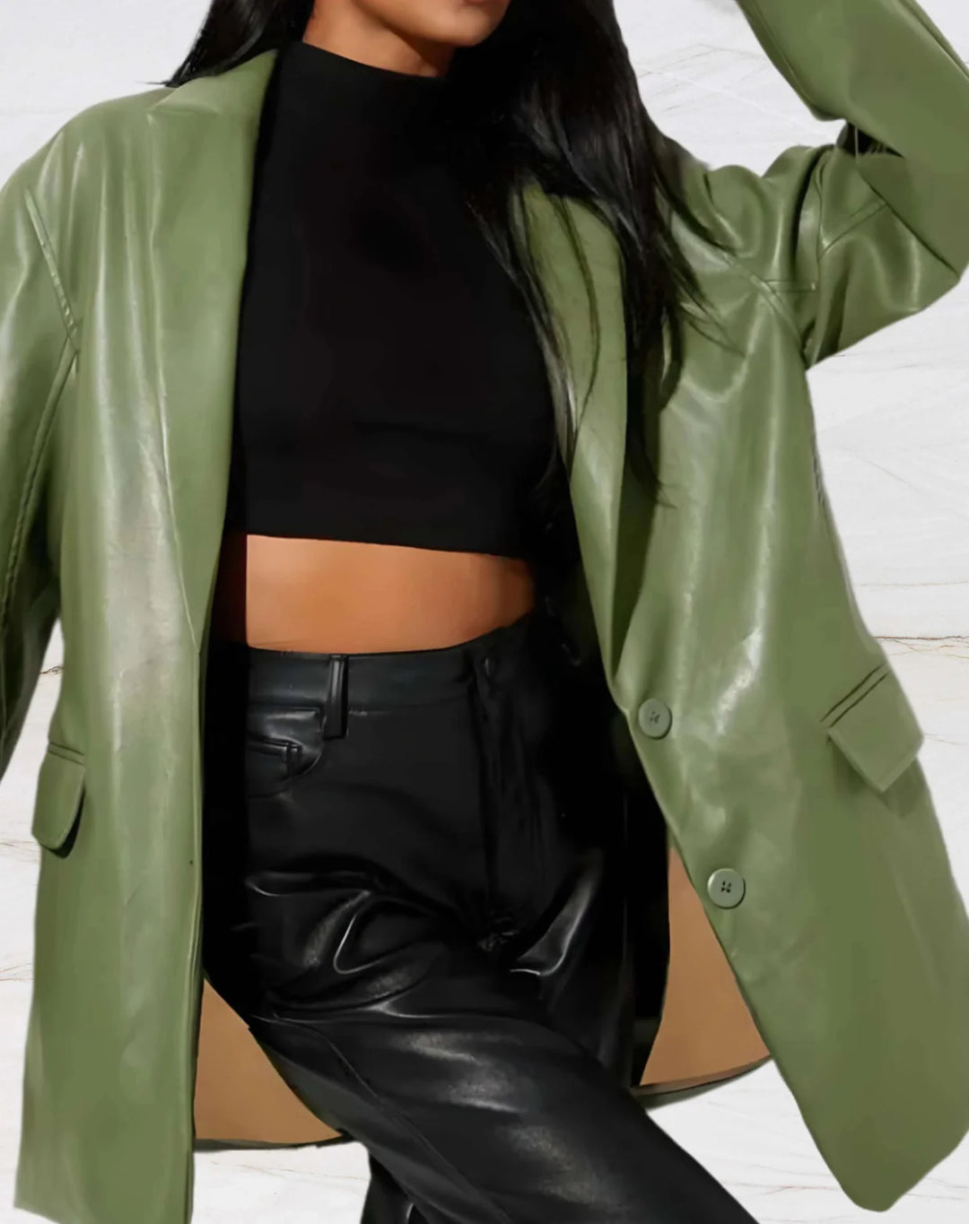 Faux Longline Blazer with Pockets for Women