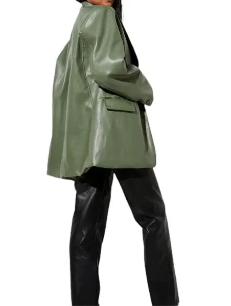 Faux Longline Blazer with Pockets for Women