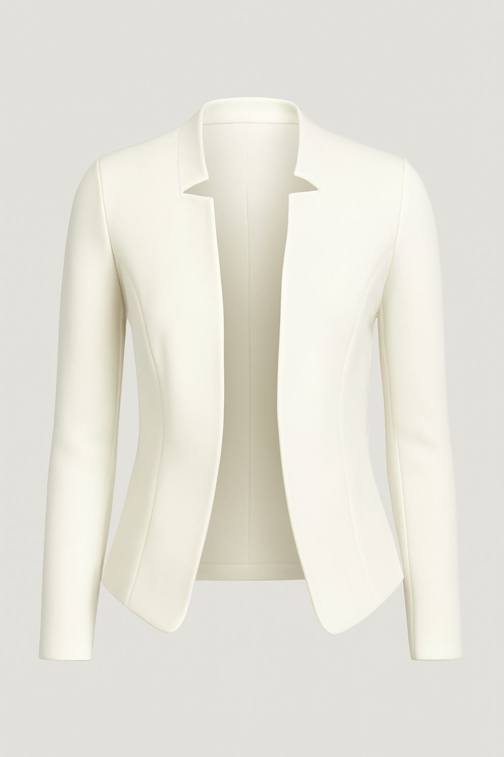 Women's Blazer – Regular Fit – Open Front – Padded Shoulders – Long Sleeve