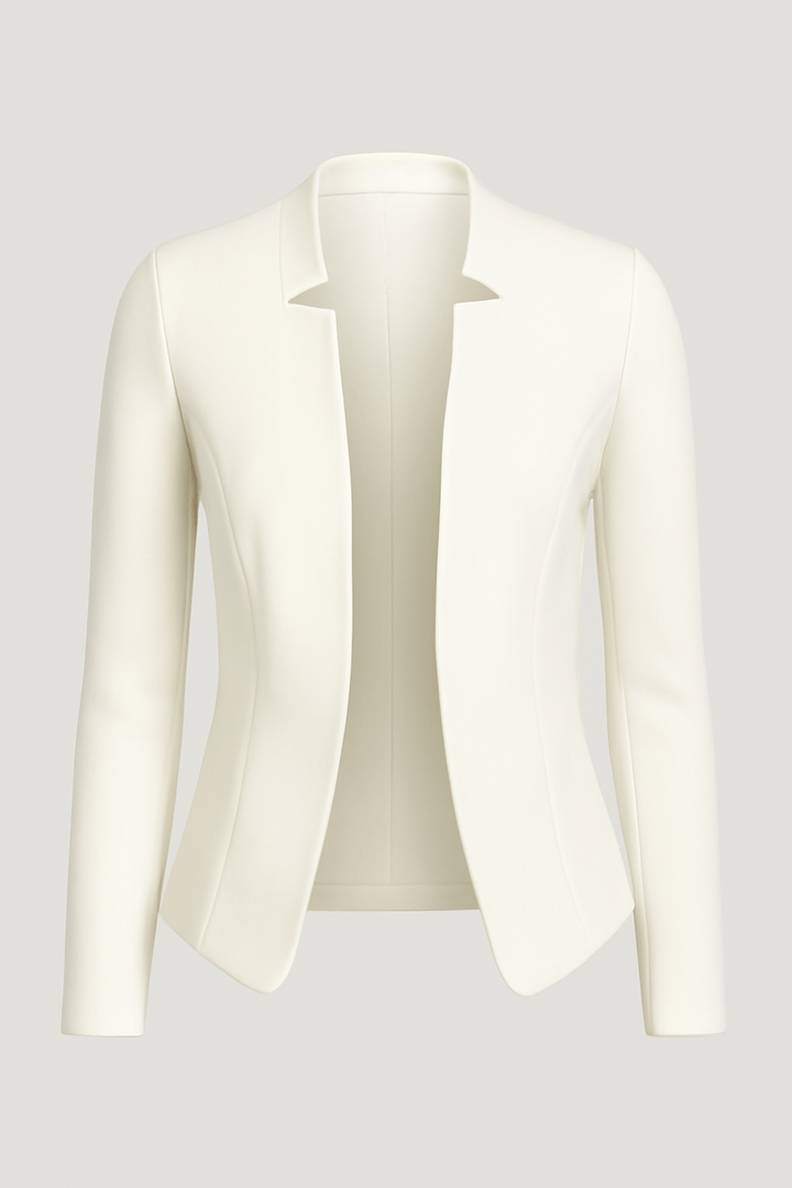 Women's Blazer – Regular Fit – Open Front – Padded Shoulders – Long Sleeve