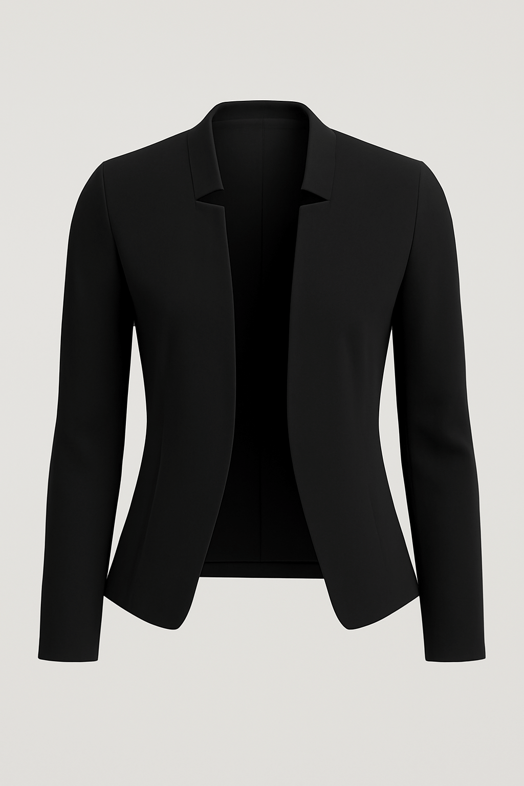 Women's Blazer – Regular Fit – Open Front – Padded Shoulders – Long Sleeve