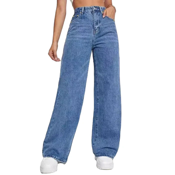 Women's Loose Denim Wide-Leg Pants