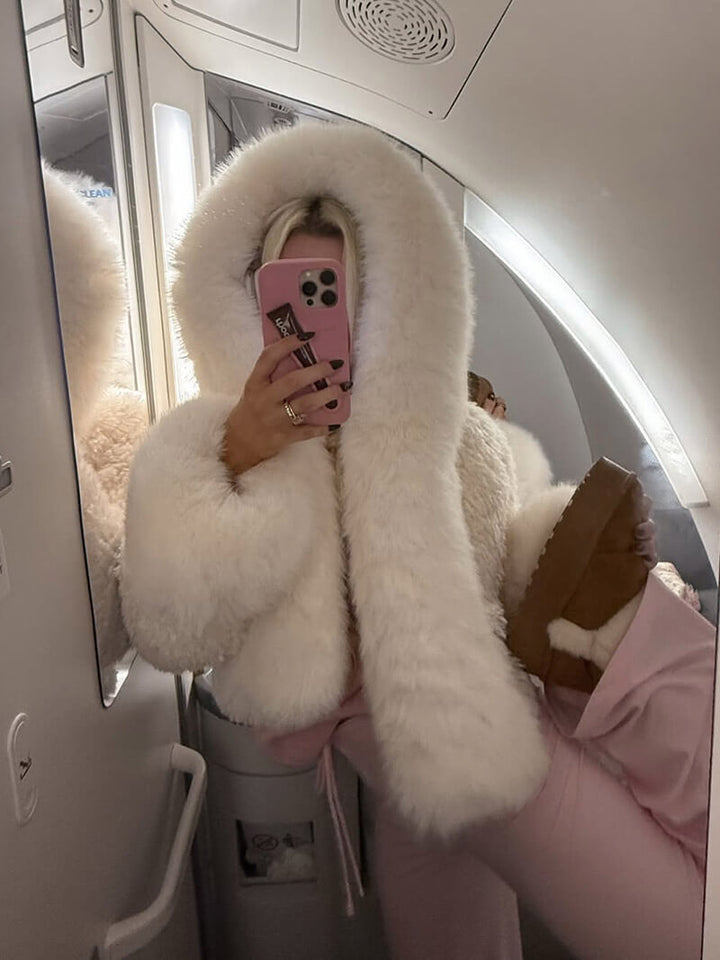 Oversized Faux Fur Jacket with Extra-Large Hood