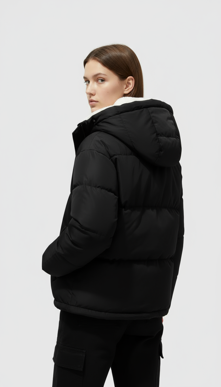 Winter Puffer Hooded Jacket with Inner Lining