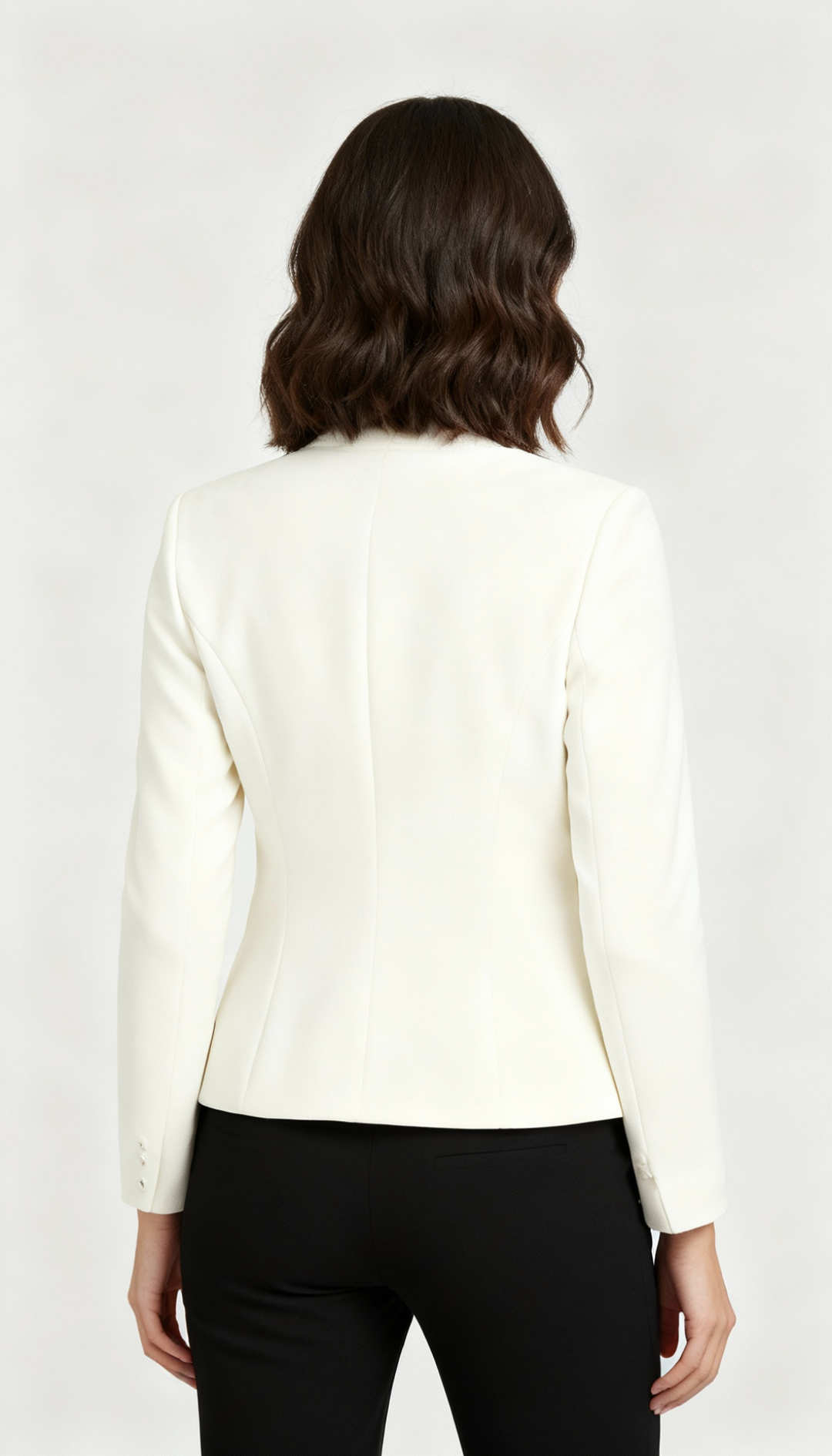 Women's Blazer – Regular Fit – Open Front – Padded Shoulders – Long Sleeve