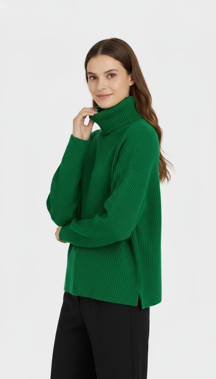 Women's Winter Turtleneck Sweater – Knit Pullover for Cold Weather