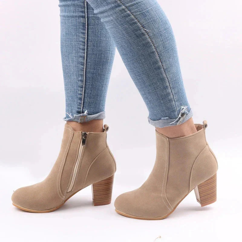 Casual Block Heel Ankle Boots for Women
