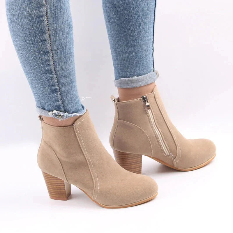 Casual Block Heel Ankle Boots for Women