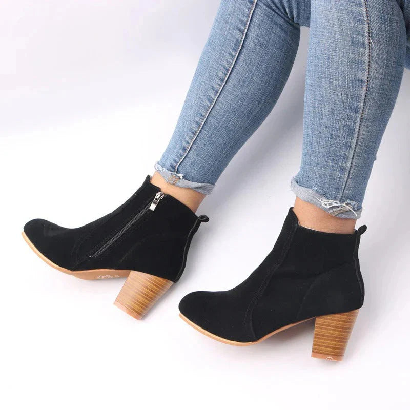 Casual Block Heel Ankle Boots for Women